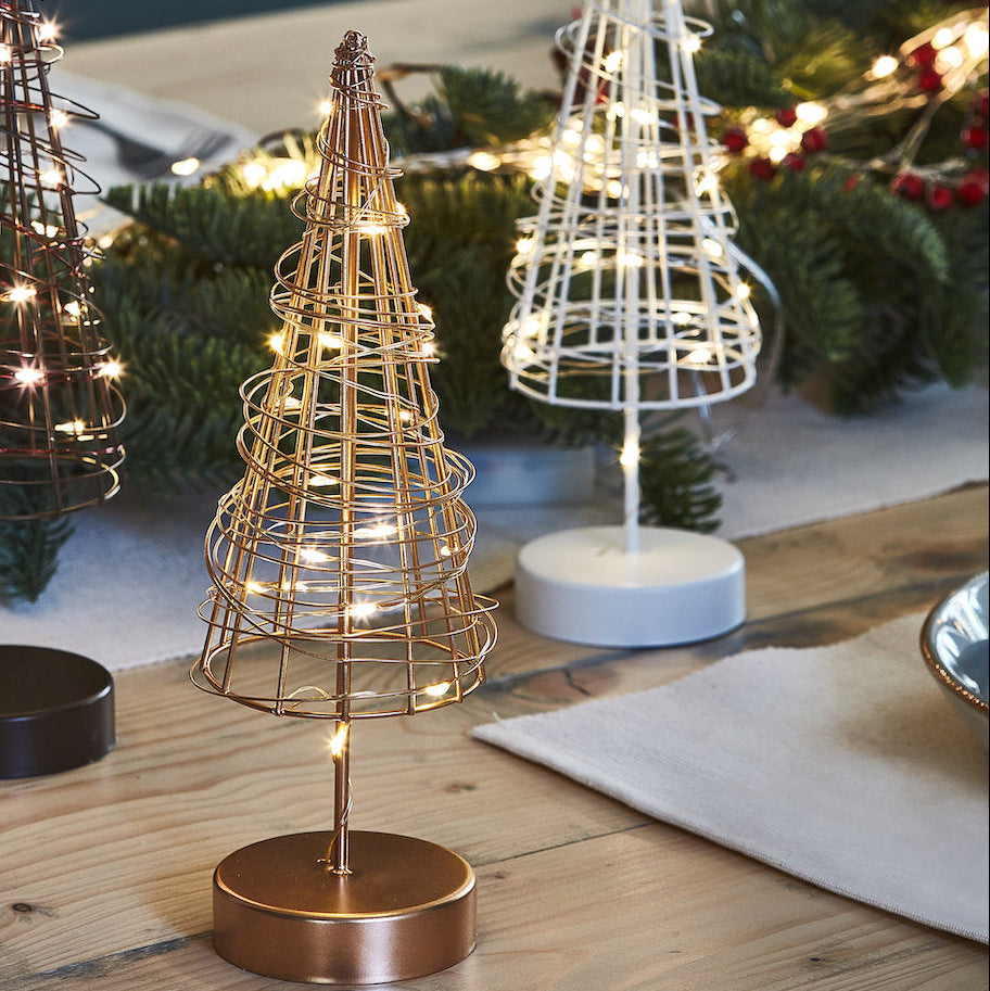 Gold wire Christmas tree lights