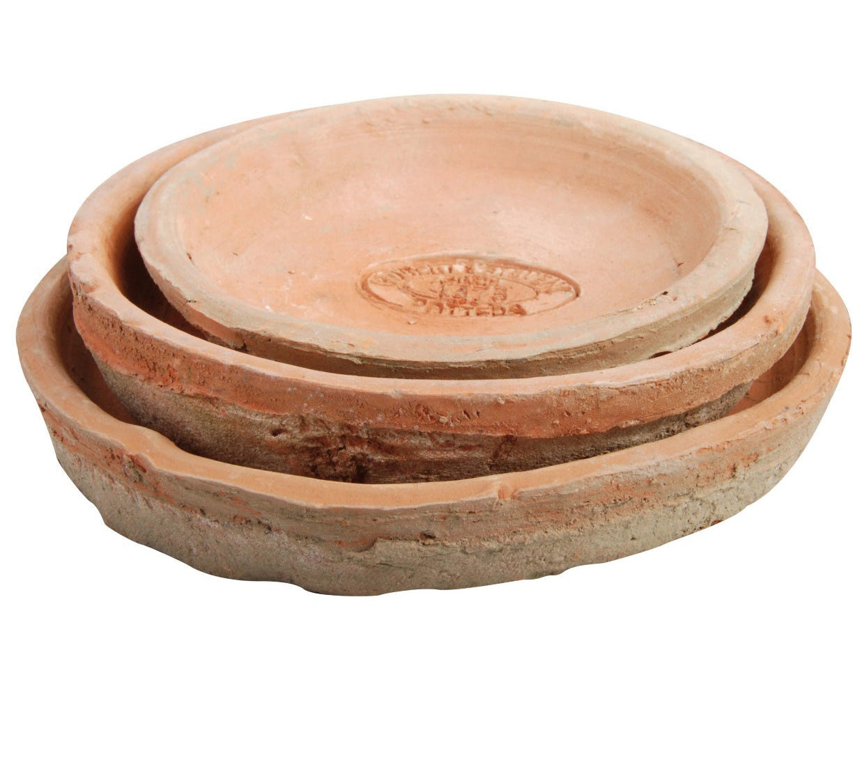 terracotta set of three saucers