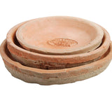 terracotta set of three saucers