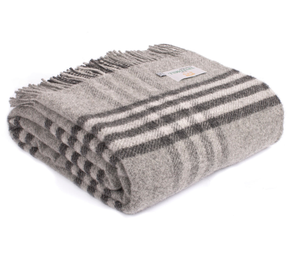 Tweedmill Hex Check Grey Wool Throw 