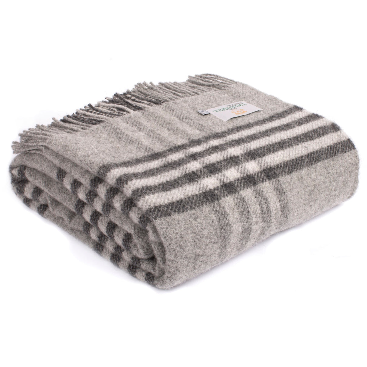 Tweedmill Hex Check Grey Wool Throw 