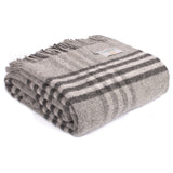 Tweedmill Hex Check Grey Wool Throw 
