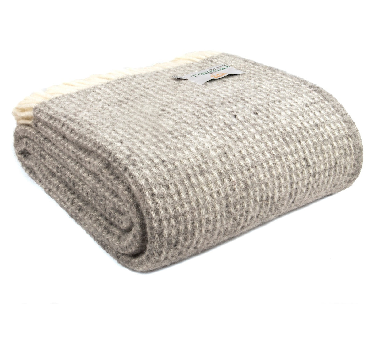 Tweedmill Waffle Grey Wool Throw 
