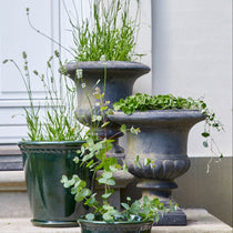 Vintage style plant pot in dark grey