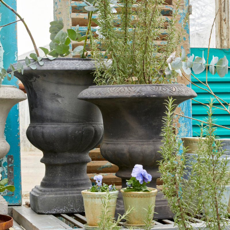 vintage style dark grey planter