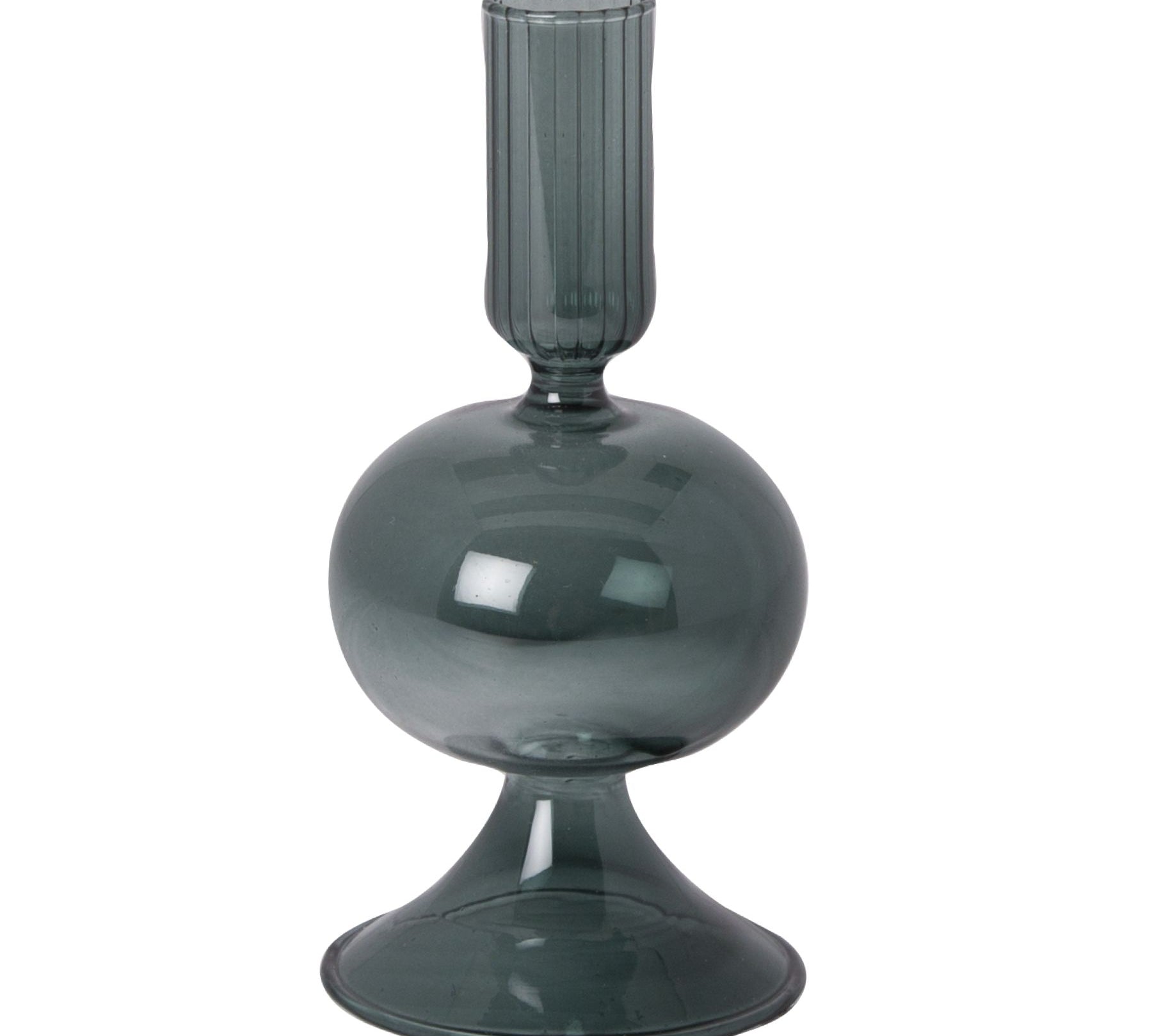 blue glass candlestick