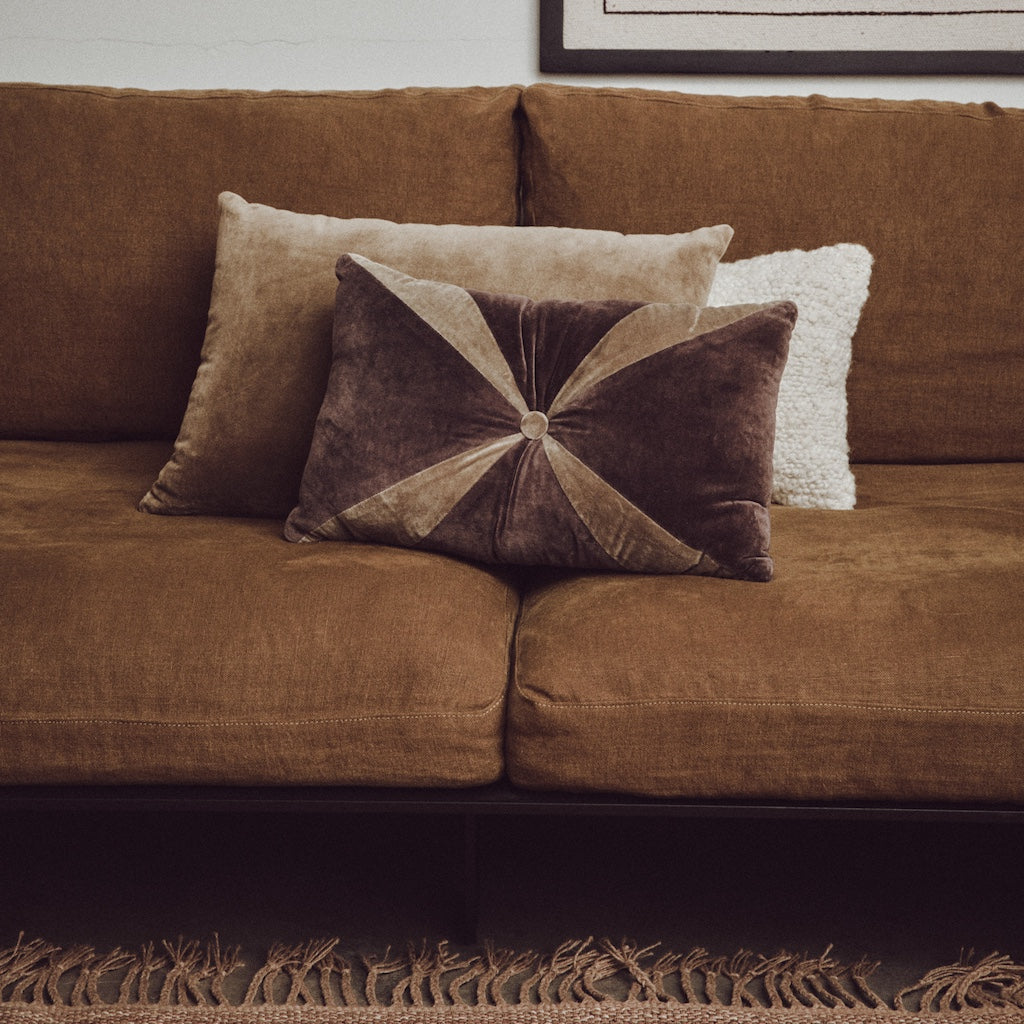 Brown velvet Cushion by HKLIVING