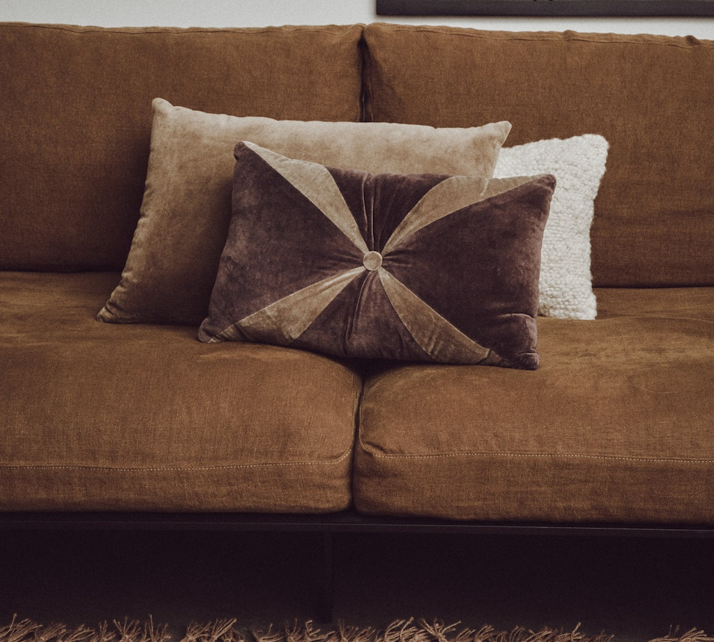 Brown velvet Cushion by HKLIVING
