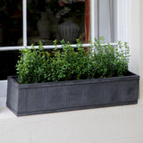 long metal galvanised window planter
