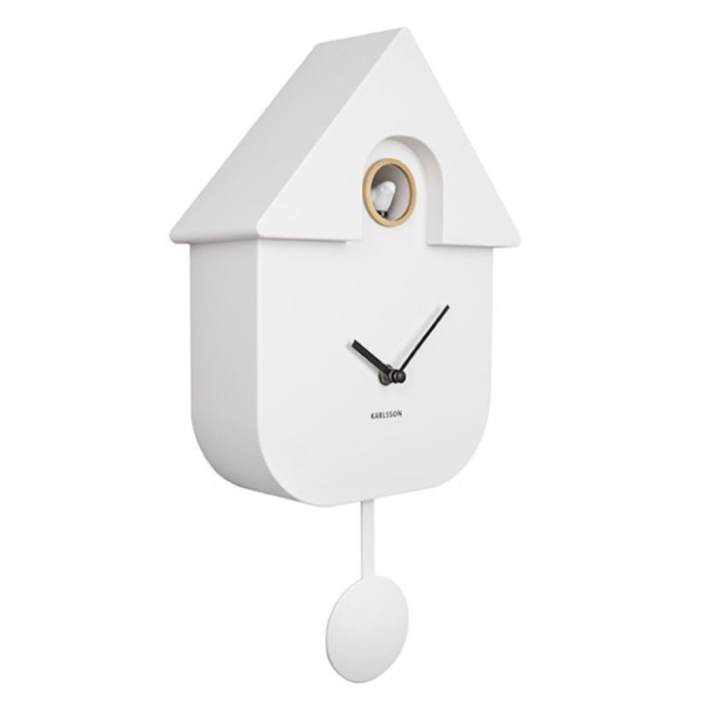 Modern Cuckoo Clock in White