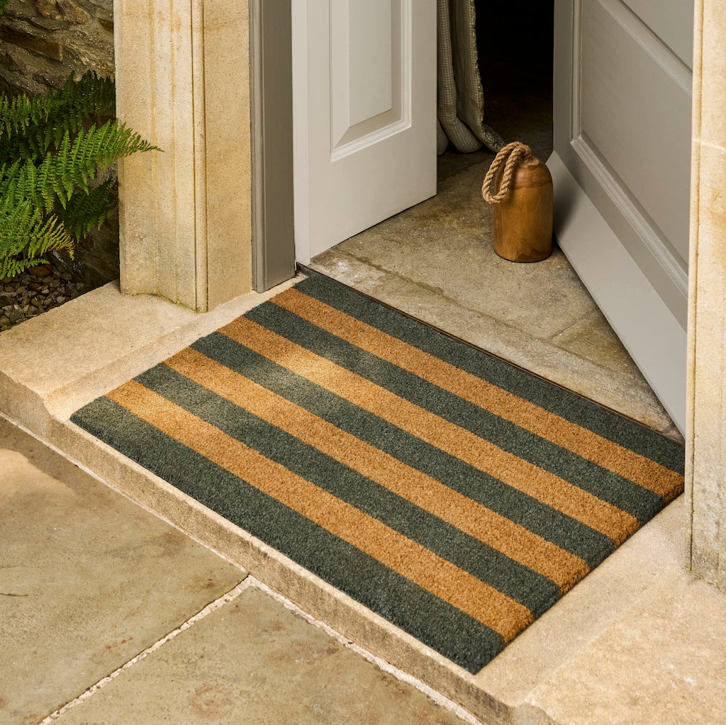 Wide Stripe Door Mat Fern by Garden Trading