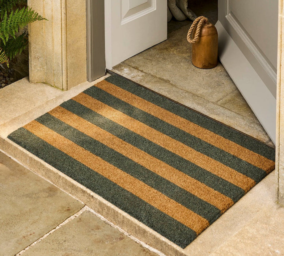 Wide Stripe Door Mat Fern by Garden Trading