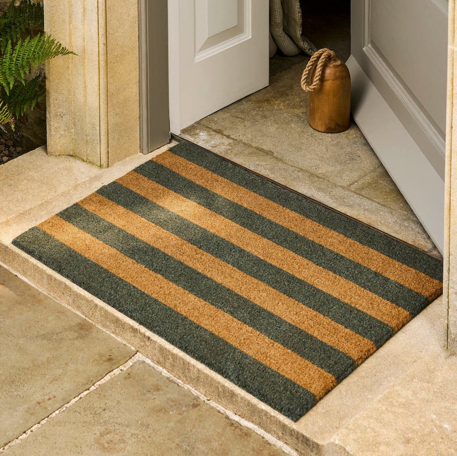 Wide Stripe Door Mat Fern by Garden Trading