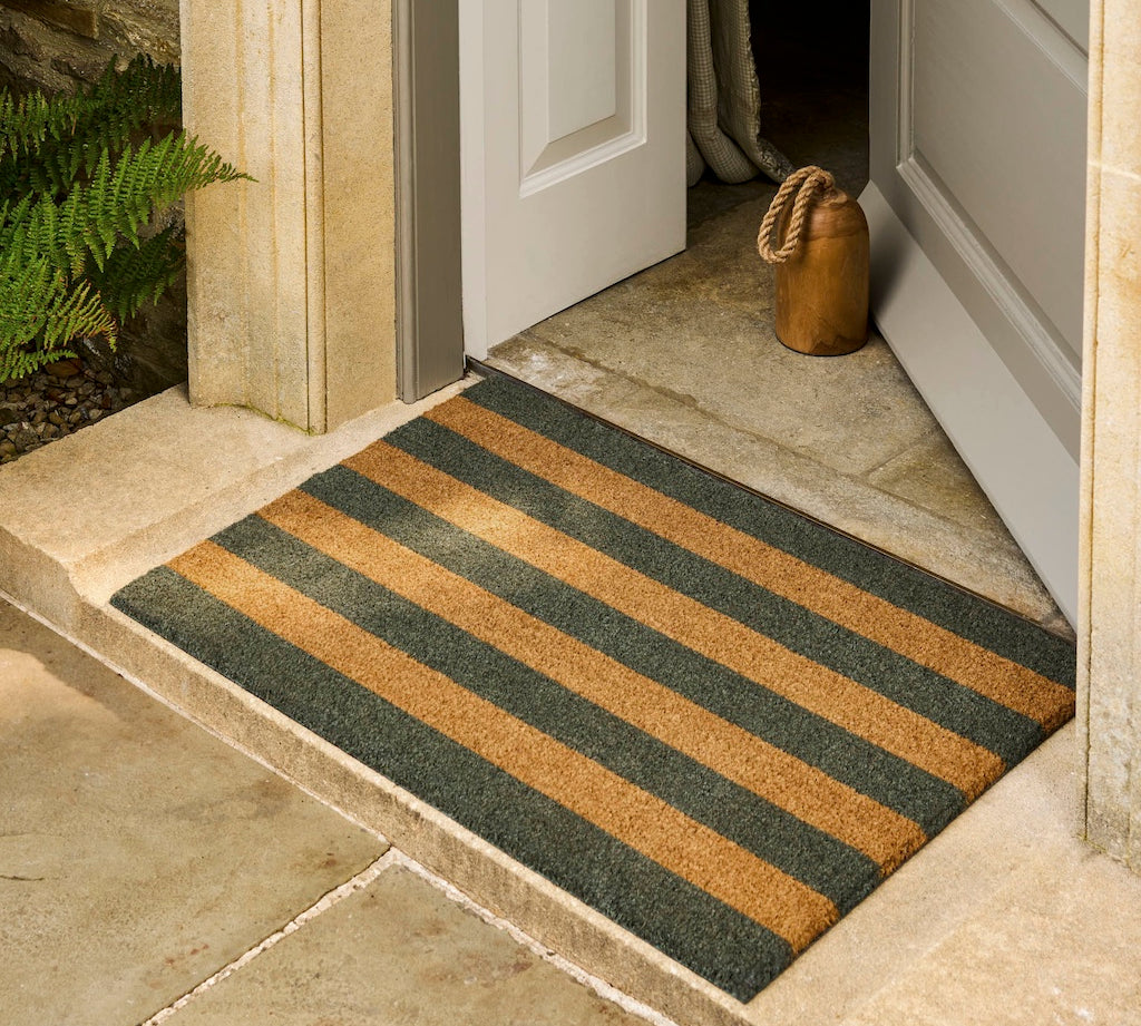 Wide Stripe Door Mat Fern by Garden Trading