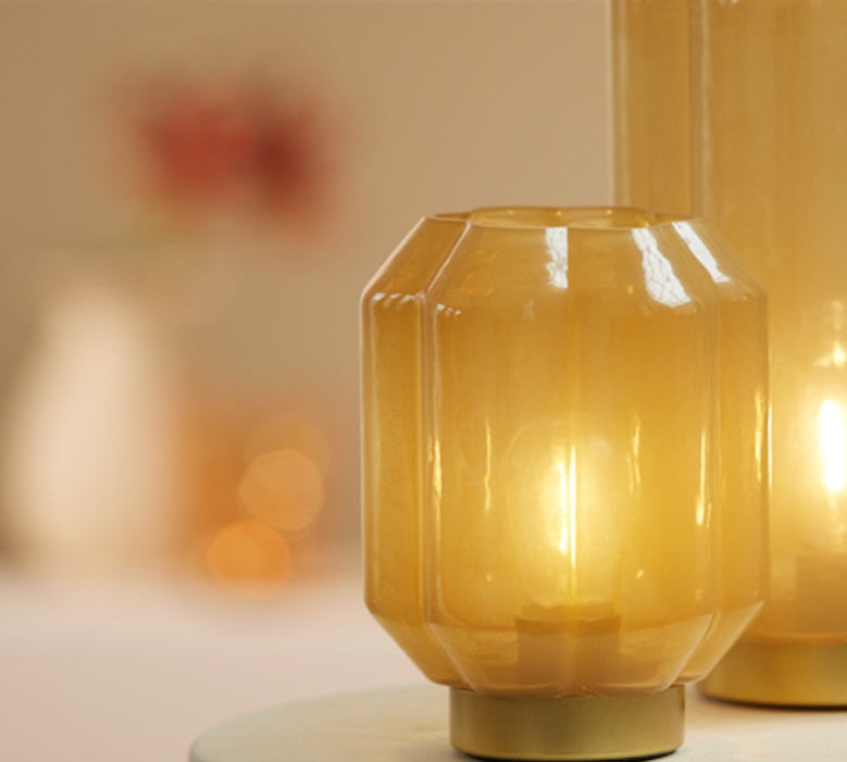 Portable Yellow Glass Lamp Yvias