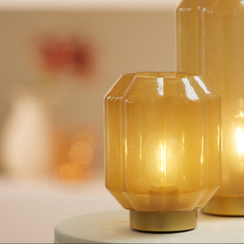 Portable Yellow Glass Lamp Yvias