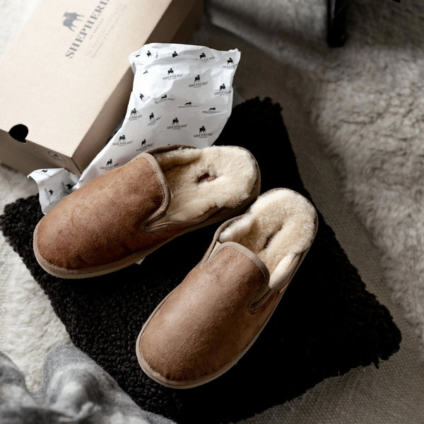 mens sheepskin mule slippers by Shepherd