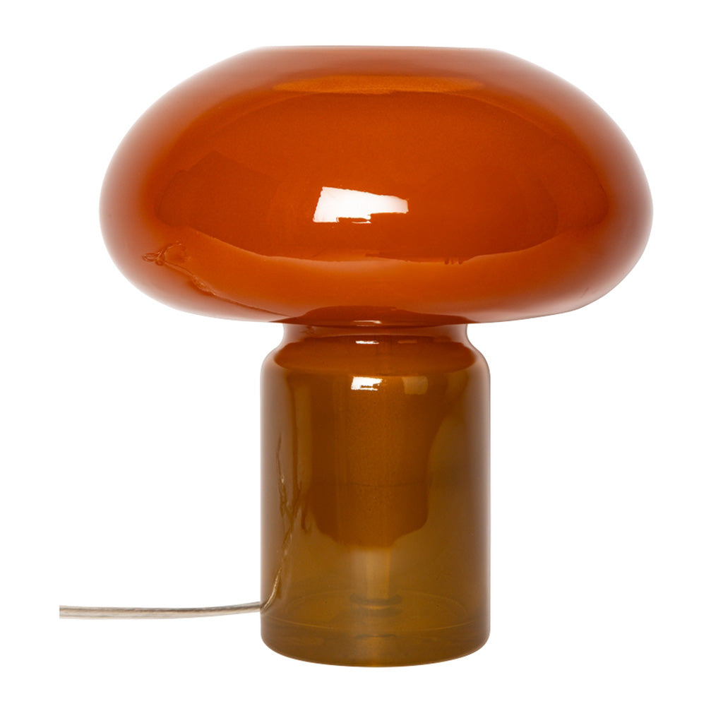 Brown Glass lamp in two tone amber and brown