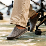 grey felt wool ladies slippers 