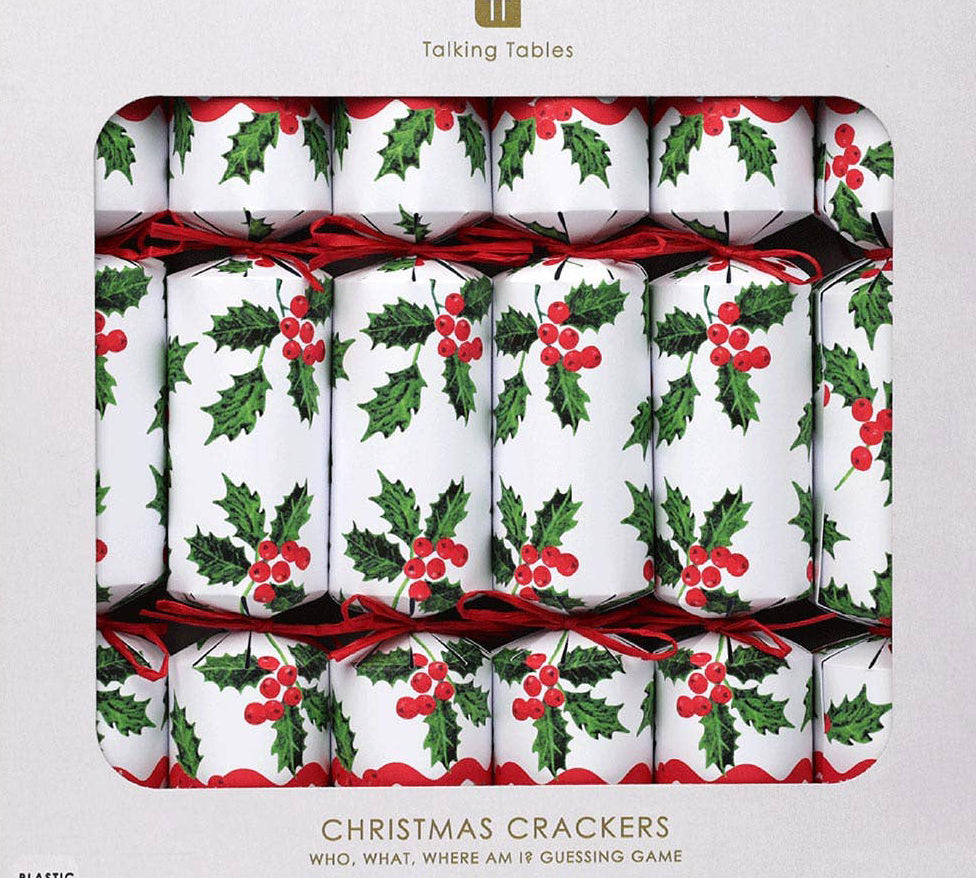 White and Holly Christmas Crackers