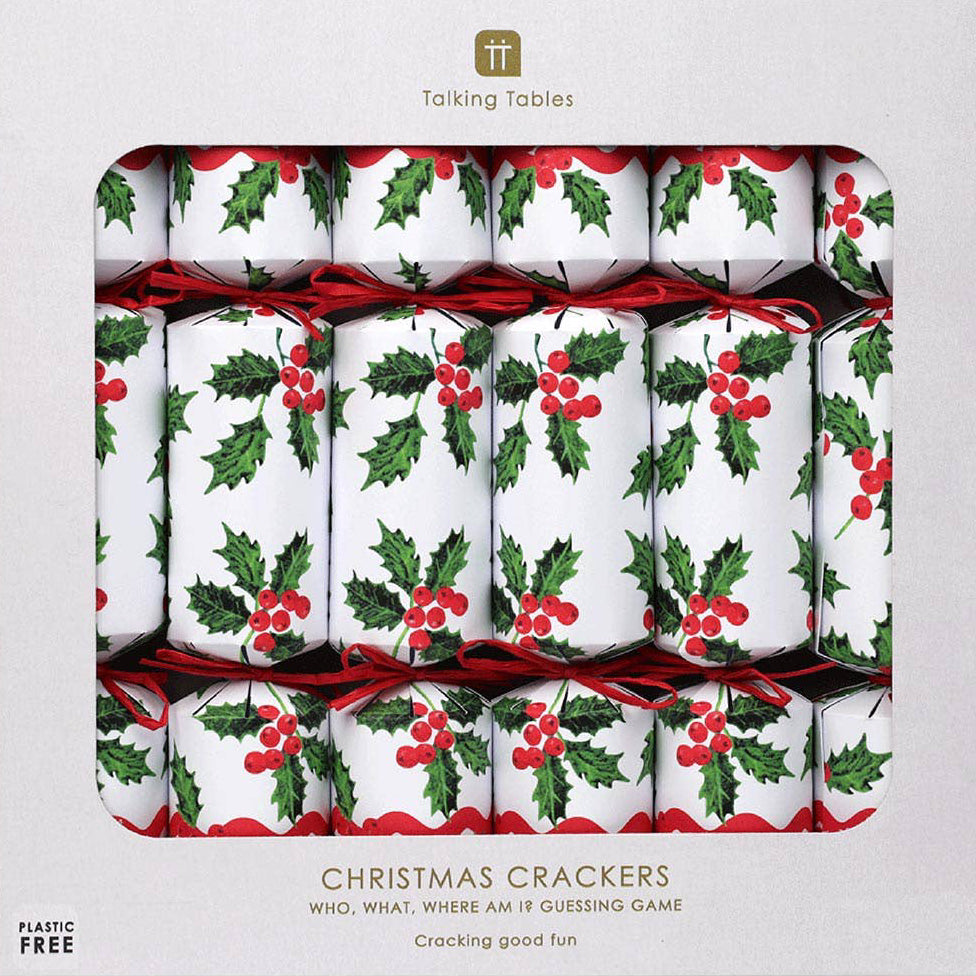 White and Holly Christmas Crackers