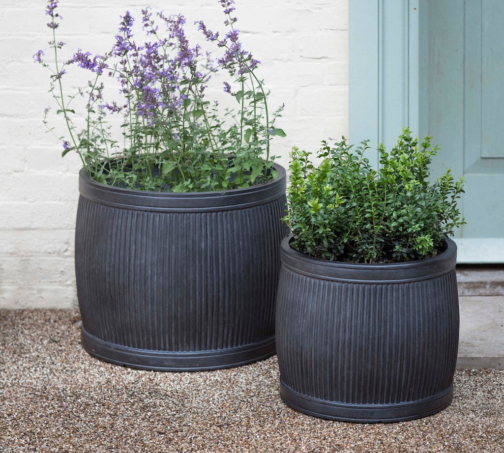 Dark grey Bathford planters by Garden Trading