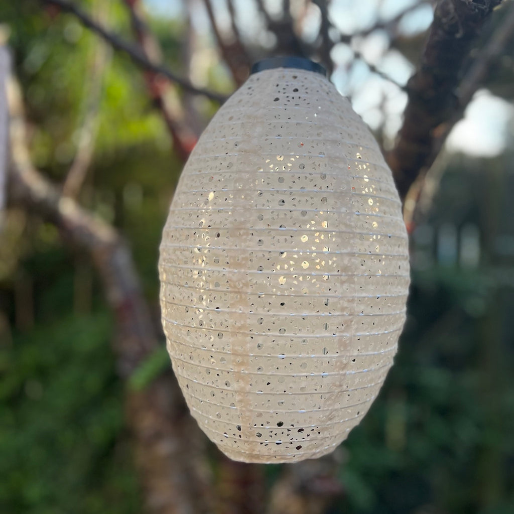 cream solar lantern