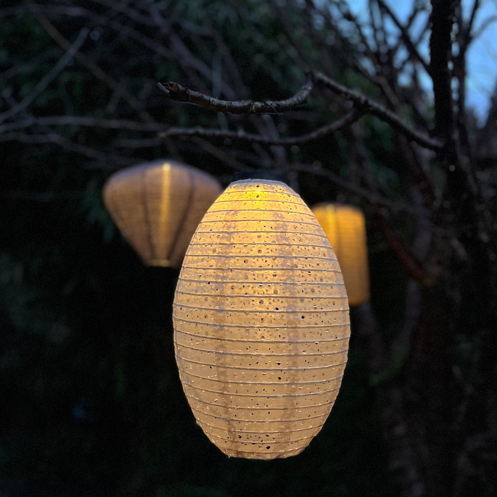 beige solar lantern