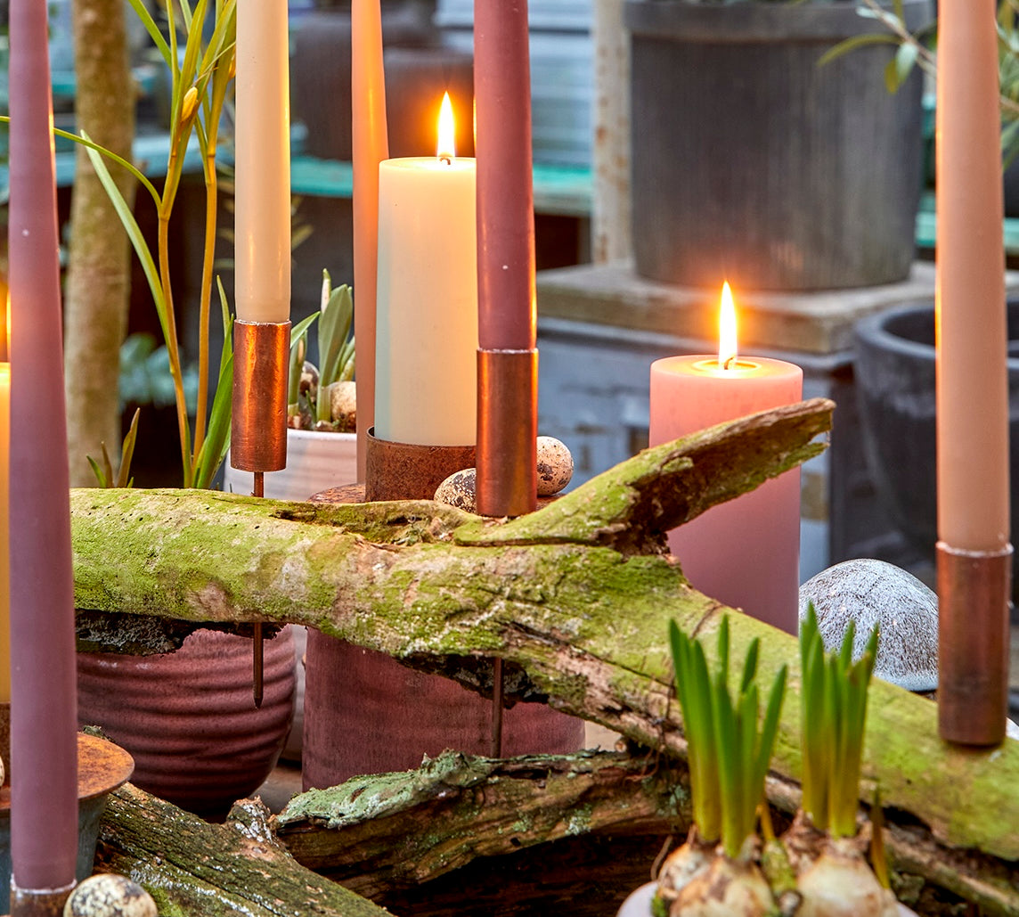 pink pillar candles by bgreen