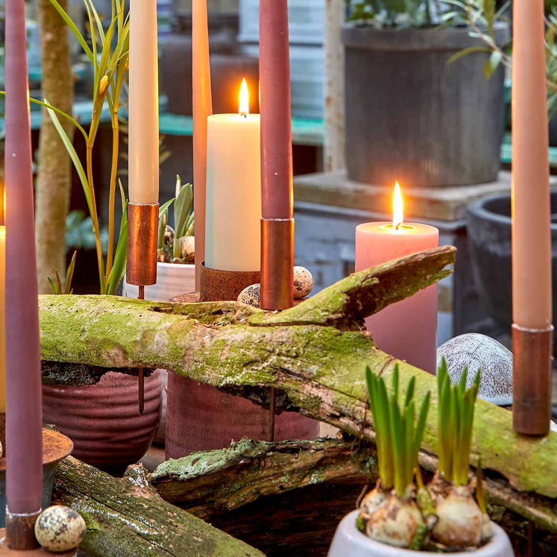 pink pillar candles by bgreen
