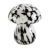 Black and white mushroom-shaped lamp on a white background