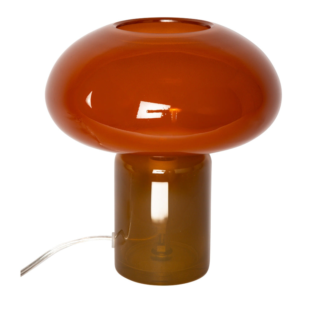 Brown Glass lamp in two tone amber and brown