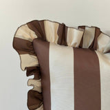 Brown and beige ruffle outdoor cushion 