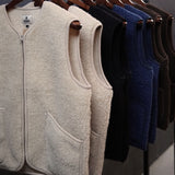 Wool Fleece Coldbreaker Vest in Beige, Cream or Grey