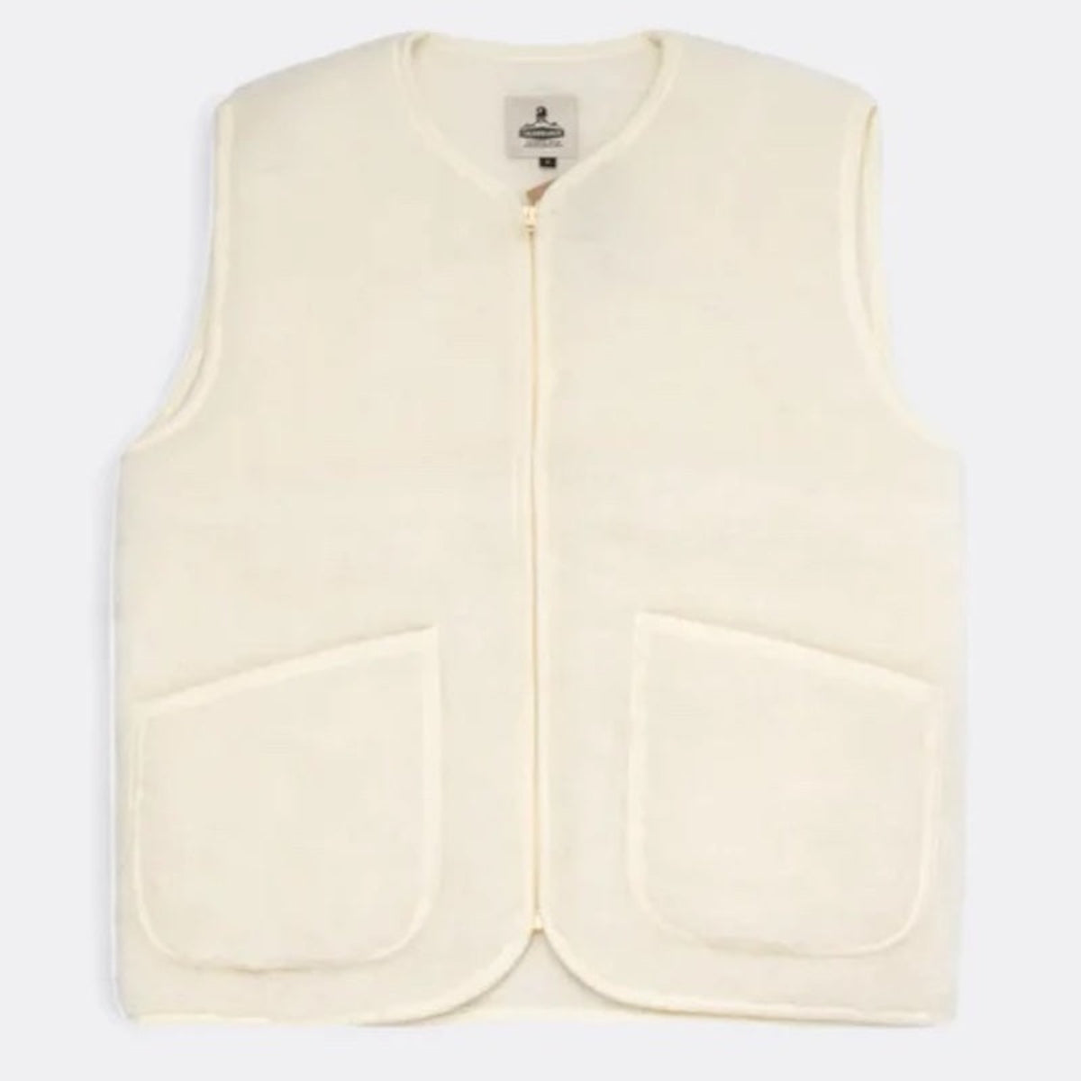 Cream-colored vest on a white background