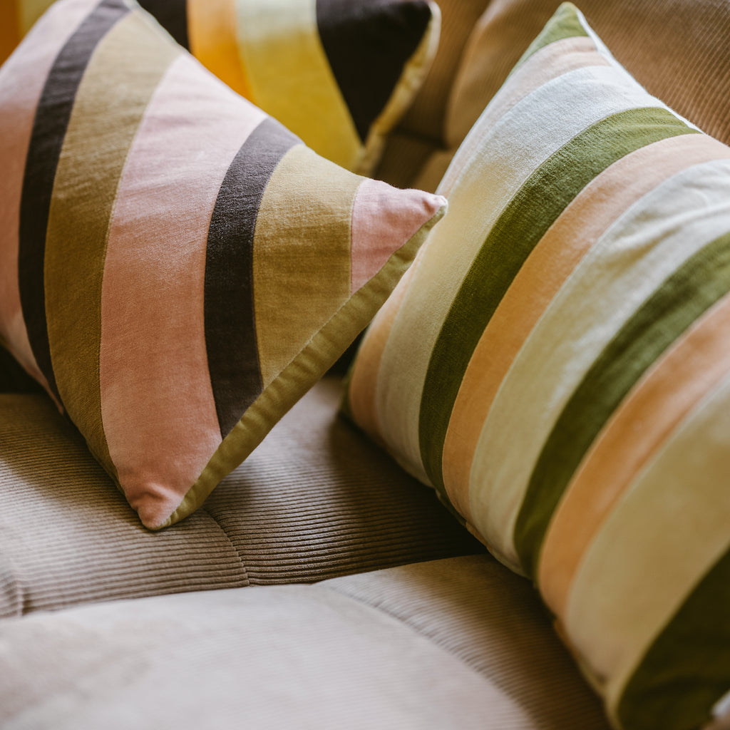 detail of Fields Striped Cushion by HKliving