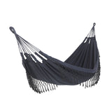 double hammock in dark grey with tassels
