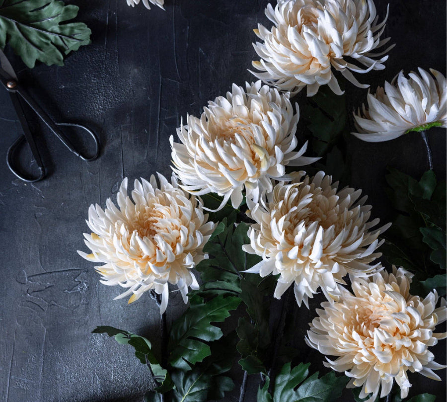 Artificial Chrysanthemum in Cream