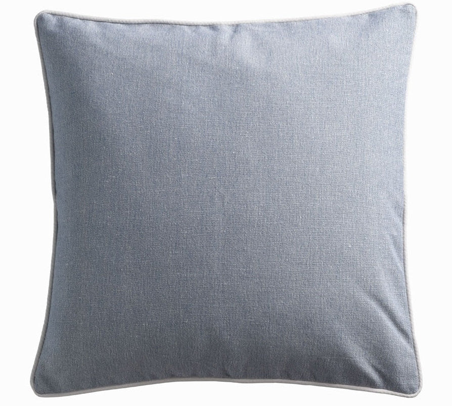 denim blue pillow on a white background