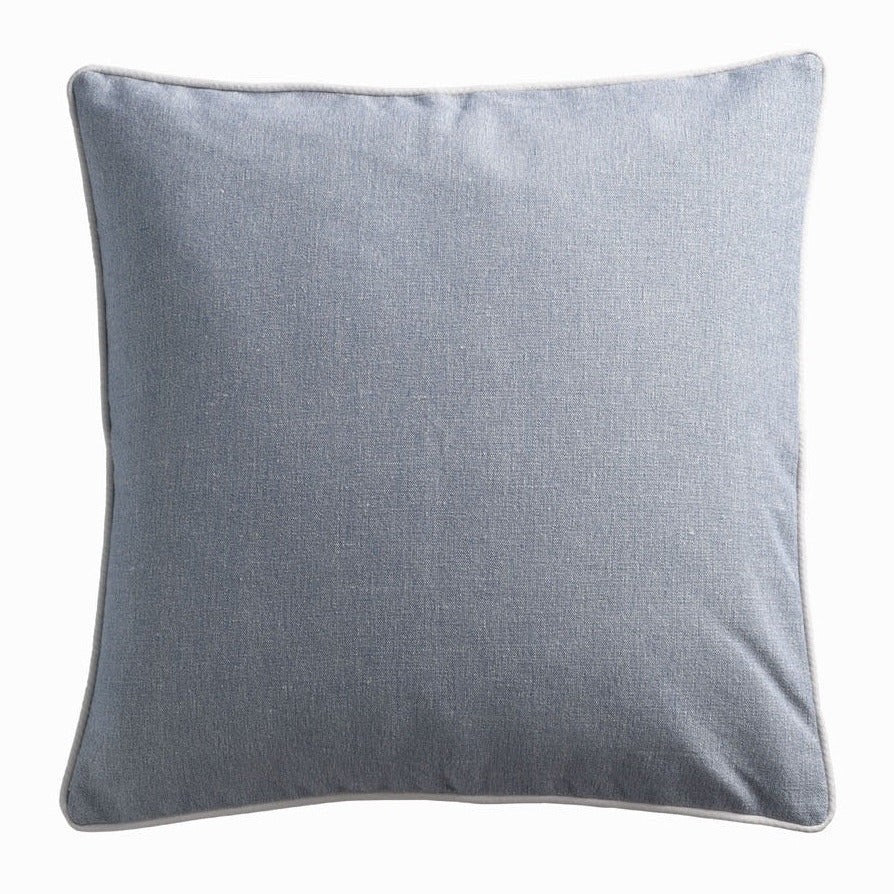 denim blue pillow on a white background