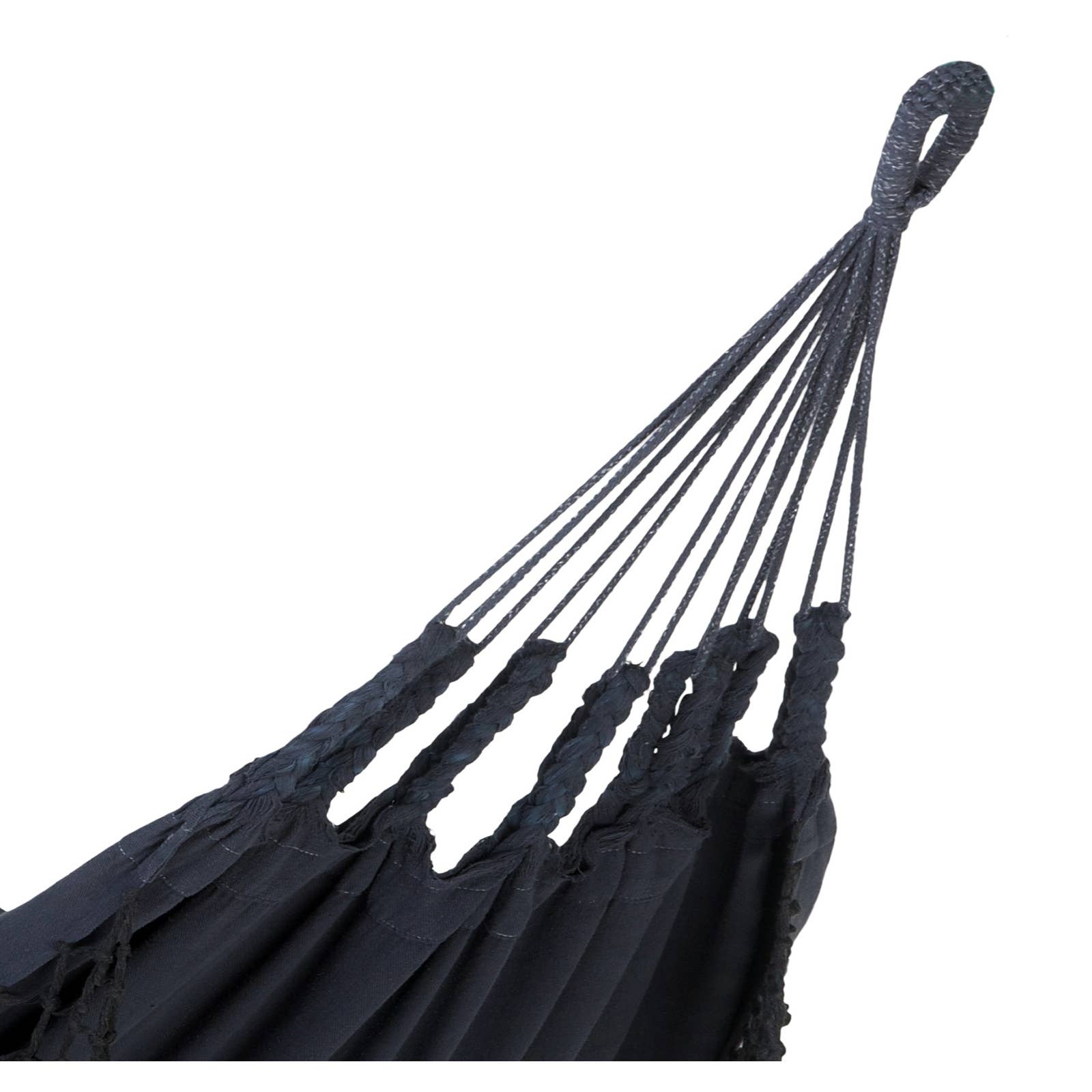 detail of dark grey hammock