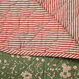 green floral quilt 
