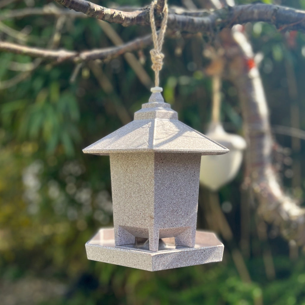 earthy hexagonal bird feeder