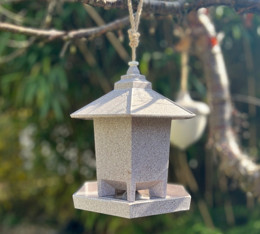 earthy hexagonal bird feeder