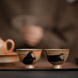 Gohobi Handmade Black Ink Hand-painted Cat