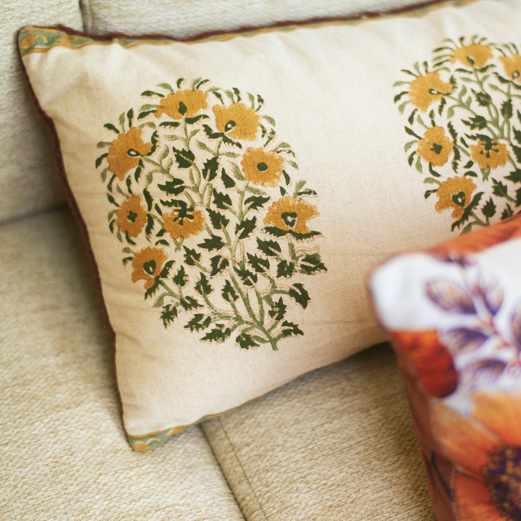 detail of floral cushion 