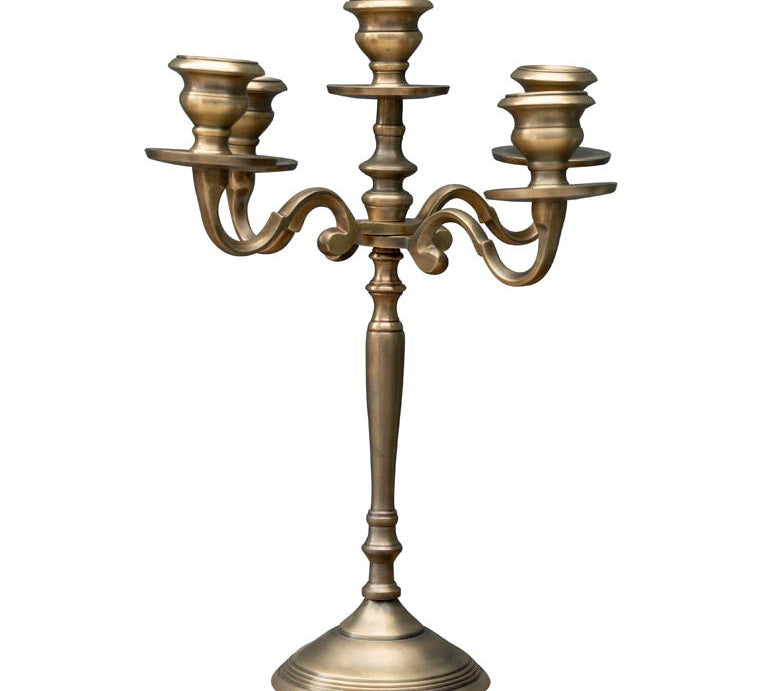 Bronze candelabra on a white background