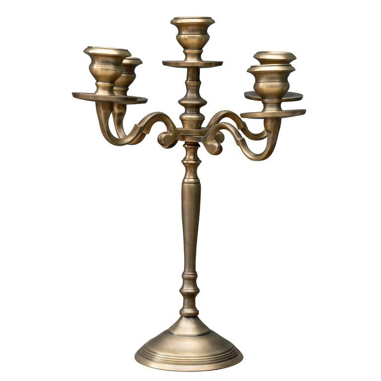 Bronze candelabra on a white background