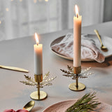 set of two gold star candle holders 