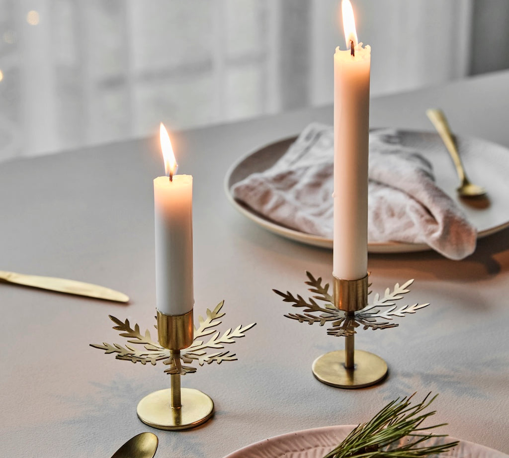 set of two gold star candle holders 